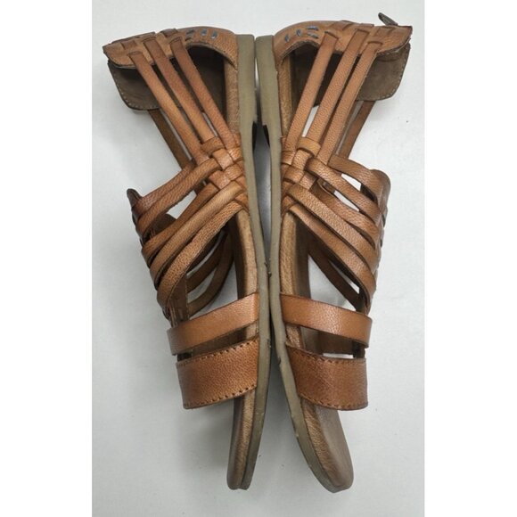 Roan By Bed-Stu Clarise Brown Leather Woven Sandals Size 7.5 - Picture 9 of 12